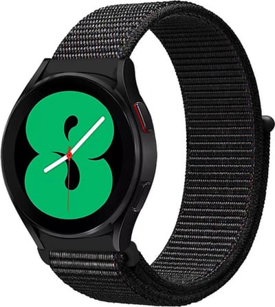 By Qubix - Geschikt voor Garmin bandje - Geschikt voor Garmin Vivoactive 4 / 4L - Sport Loop nylon bandje - Zwart gemêleerd - Smartwatch bandje 22mm