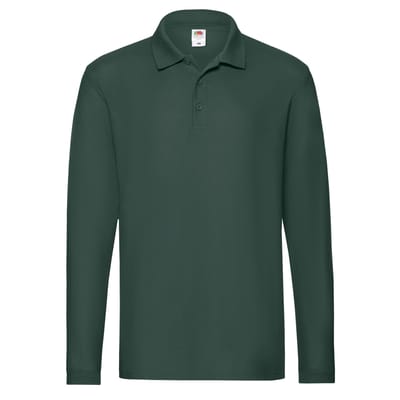 Fruit of the Loom Heren Premium poloshirt met lange mouwen (Bosgroen)