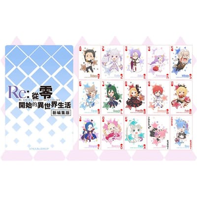 Anime Pokerkaarten Re:Life In A Different World From Zero Cosplay Bordspel Kaarten Hardcover Verzameling Cadeaubox blauw