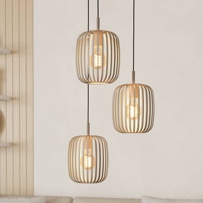 EGLO Romazzina hanglamp, Ø 46 cm, zandkleurig, 3-lamps, staal