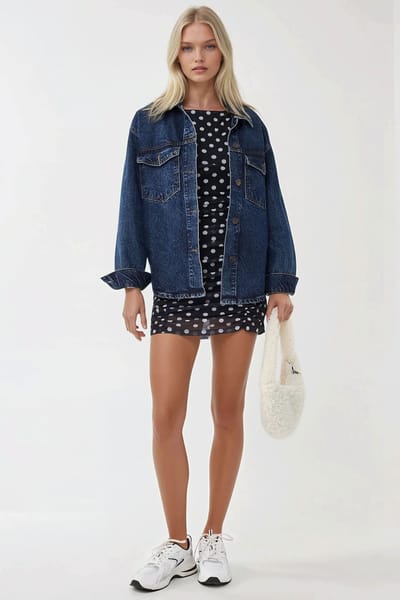 Gestreepte Mini Bodycon Jurk met Boothals