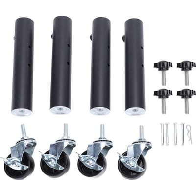 4 STUKS Meubelpoten met Zwenkwielen Heavy Duty Koolstofstaal Tafelpoot Verlengstuk Verhoger voor Kast 27cm/10.6in