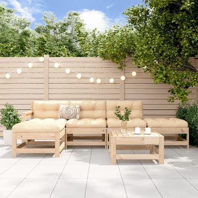 vidaXL - 6-delige - Loungeset - massief - grenenhout