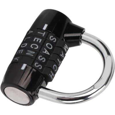 5 Cijfers Combinatieslot Antidiefstal Zinklegering Massief Zwart Hangslot voor Gym Koffer black