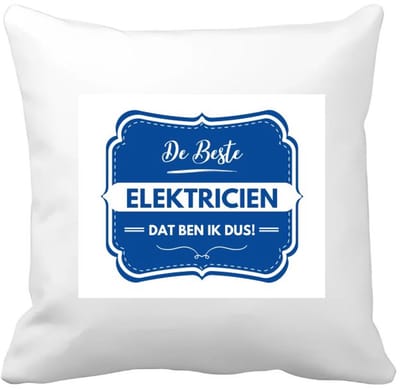 Akyol - de beste elektricien Kussen hoes - Elektricien - een elektricien - werk - afscheidscadeau - verjaardagscadeau - 40 bij 40 cm