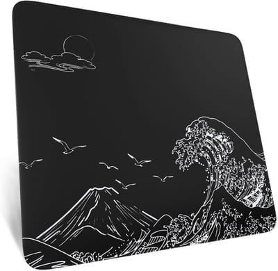 Glazen Gaming Muismat met Super Gladde Oppervlakte, Schokbestendig en Krasbestendig, 9H Tempered Glass, 17.72 * 15.75 * 0.2 inch, Anti-slip en Ideaal voor Gamers