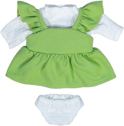 Poppenkleding Set - Poppenjurk T-shirt - Poppen Aankleden - Zacht Comfortabel Ontwerp - 38 cm Poppen - Groen
