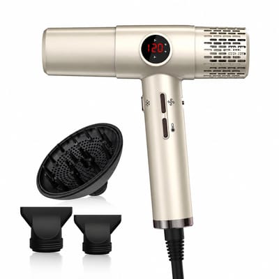 Haardroger - 220 V, 1800 W - ionische functie en constante temperatuur - borstelloze motor met concentrator en diffuser - geschenkverpakking mogelijk