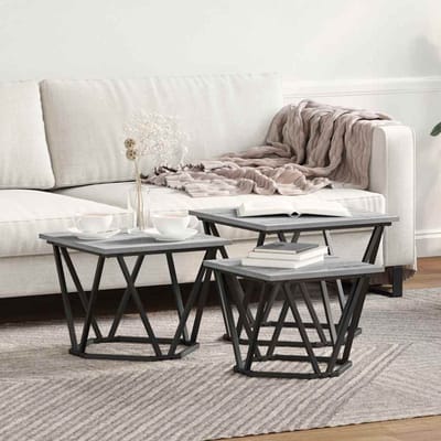 vidaXL - Salontafel - 3 - st - Grijs - Sonoma - 50 - x - 50 - x - 40 - cm