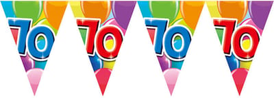 Vlaggenlijn 70 jaar 10 meter - Verjaardag Feestje Vlag Vlaggen Versiering Slinger Feestdecoratie Decoratie
