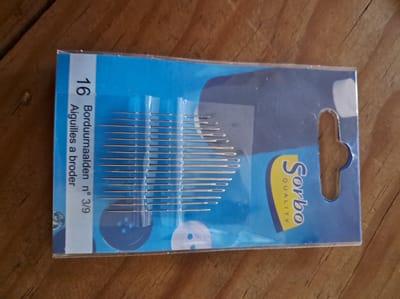 16 borduurnaalden 5/10 sorbo - blister met naalden om te naaien en te borduren - naaldenset met punt