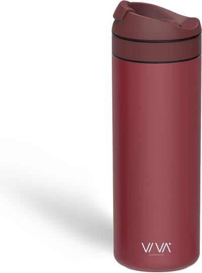 Viva - Recharge Drinkbeker met Filter 460 ml - Roestvast Staal - Rood -