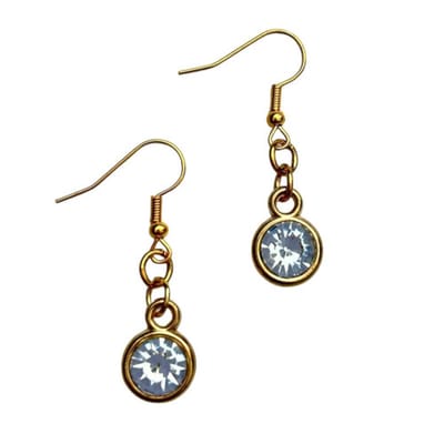 2 Love it Bling - Oorbellen - Lengte 4 cm - Stainless steel - Helder - Goudkleurig
