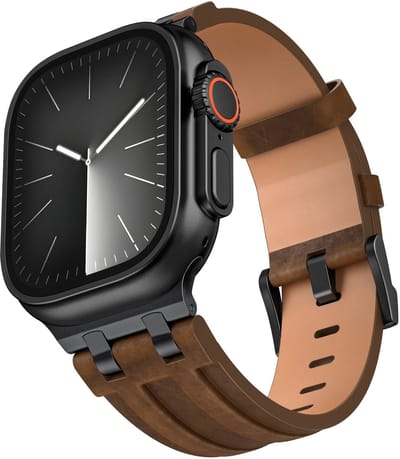 Strap-it Luxury Leather Band Bronsbruin – elegant premium leren bandje – geschikt voor Apple Watch 6/7/8/9/10/11/SE/SE2/SE3/Ultra (2/3) (44/45/46/49mm)