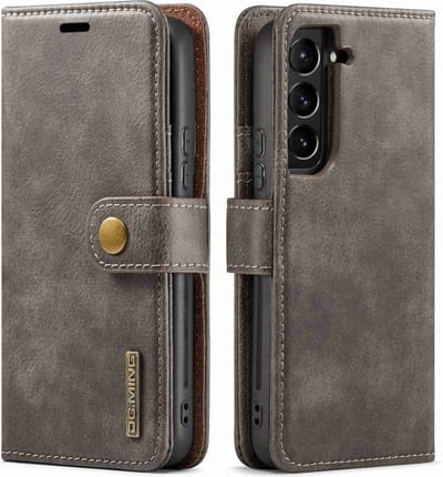 DG.MING Hoesje - Geschikt voor Samsung Galaxy S10 Hoesje - DG.MING 2-in-1 Book Case & Back Cover - Grijs