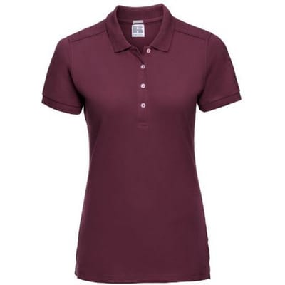 Russell Dames/dames Stretch Short Sleeve Polo Shirt (Bourgondië)