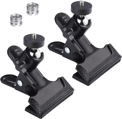 Camera Klem - Statiefhouder - Flexibel Monteren - 360 Graden Balhoofd - Tot 5cm Klem - Zwart