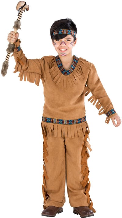 dressforfun - jongenskostuum indiaan eenzame wolf 128 (8-10y) - verkleedkleding kostuum halloween verkleden feestkleding carnavalskleding carnaval feestkledij partykleding - 300588