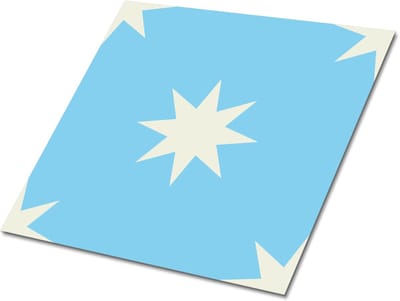 Tulup PVC Tegels - Geometrische Ster Vinyl Tegels - 30 cm x 30 cm - Blauw Vloer Tegels PVC - Verpakking van 9 stuks - Vinyl Vloer Tegels - Mozaïek Plaktegels - Zelfklevende PVC Tegels - Plaktegels keuken en Badkamer