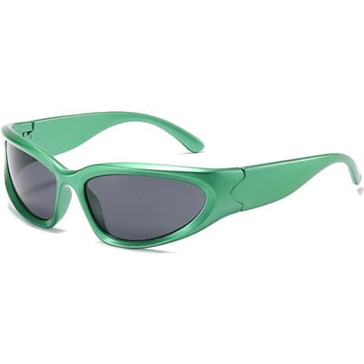 Premium NIEUWE Wrap Around Mode Zonnebril Ovaal Donker Vintage Zonnebril voor Heren Dames Buiten Sport Zonnebrillen UV400 Brillen As picture blue