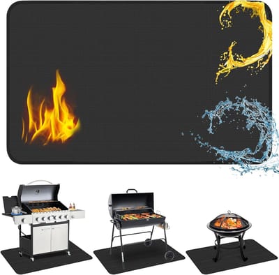 SnelShoppen - Vuurvaste Onderlegger 180 x 100 cm - Opvouwbare Grillmat - Hittebeschermingsmat 3-Lagen Brandwerend - Ideaal voor Barbecue, Open Haard,