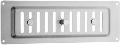 Ovaal ventilatierooster 260 x 90 mm, roestvrij staal, vergrendelbaar