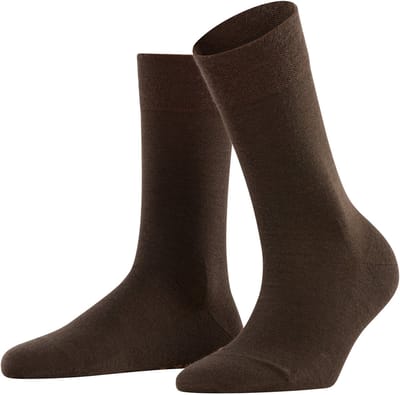 FALKE Sensitive Berlin met comfort tailleband wol katoen sokken dames bruin - maat 39-42