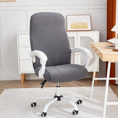 1 stuks Jacquard Stoelhoes Effen Kleur Vuilafstotende Zitovertrek Verwijderbare Stretch Bureaustoelhoes voor Computerkamer Thuis S Chair Cover