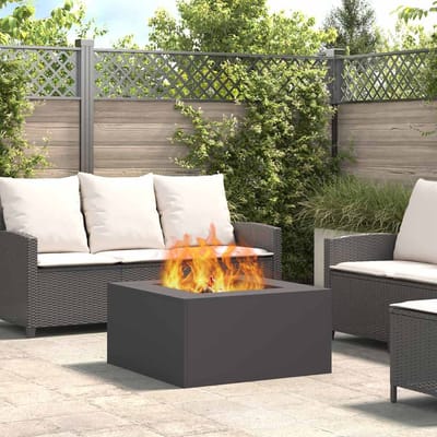 vidaXL - Vuurkom - Zwart - 80 - x - 80 - x - 40 - cm - weervast - staal