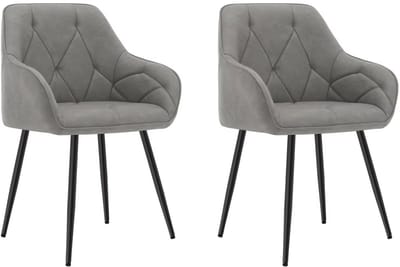 2 Stuks Eetkamerstoelen - Gestoffeerde Keukenstoelen met Rugleuning en Armleuningen - Metalen Poten - Voor Woonkamer, Kantoor of Kaptafel
