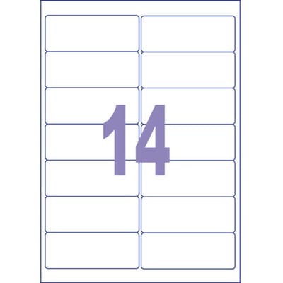 Kangaro etiketten - universeel - zelfklevend - inkjet/laser/kopieer - 99,1x38,1mm - 25 vel - 14 stickers per vel