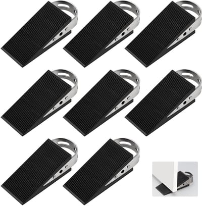 Dailygoody - Rubber deurwiggen - Antislip deurstopper - 8 stuks - Zwart - Krasbestendig en duurzaam - Ideaal voor thuis en kantoor - 12x5x3,5 cm