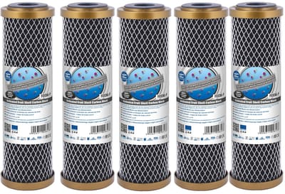 Aquafilter 5 stuks ! Aktieve Kool filter FCCBL-G voor 10" filterhuis , carbonfilter
