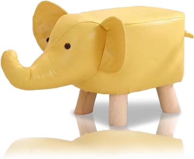 Creatieve Olifant Voetenbankje Gestoffeerd met PU-Leer - Kinderkrukje
