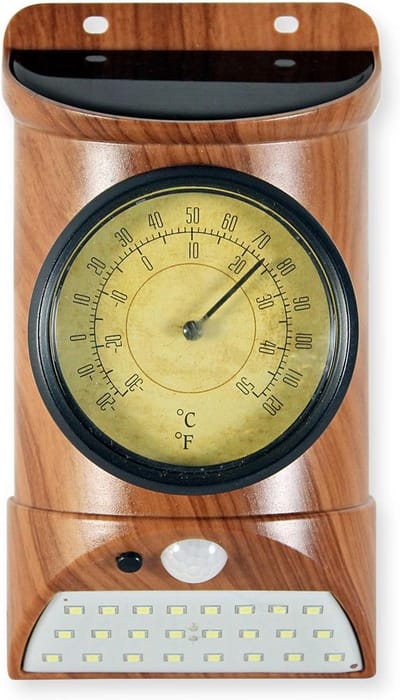 Draadloze Buitenwandlamp met 24 LED Bewegingssensor en Temperatuurmeter