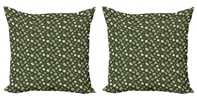 ABAKUHAUS Geometrisch Bos Kussenhoezen – 2x 40x40 cm – Dubbelzijdig digitaal druk – Mikrofaser