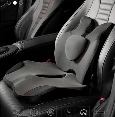 Orthopedisch Traagschuim Zitkussen en Rugsteun Set - Ergonomisch Stuitbeen en Lumbale Pad voor Kantoorstoel, Auto en Thuisgebruik
