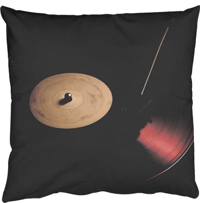 Sierkussens - Kussentjes Woonkamer - 50x50 cm - Vinylplaat - Rood - Platenspeler - Naald