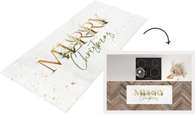 Keukenloper - Loper keuken - Quotes - Kerst - Goud - Spreuken - Merry Christmas - 120x50 cm - Keukenloper vinyl