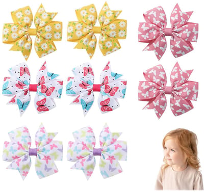 Dailygoods- Haarstrikken 8-delige set - Krokodillenklem - Antislip grip - Ripsband - Veilig voor kinderen - Ideaal voor feestjes - Haaraccessoires
