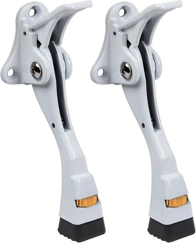 Heavy Duty Kickdown Deurstopper - Verstelbare Metalen Deurstandaard met Rubberen Punt voor Zware Deuren - 10 cm