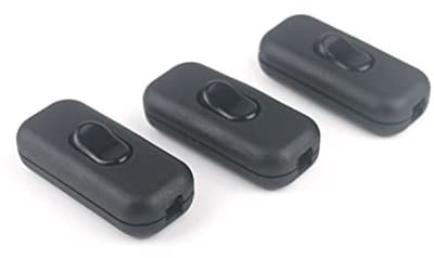3 Stuks Tussenstekker voor 2 Draad en 3 Kern 250V 6A Voedingskabel Schakelaar voor Kleine Appliances of Lampen