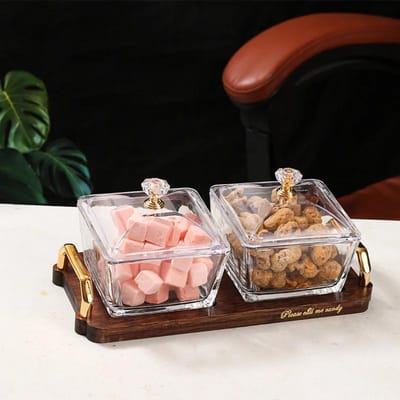 Huishoudelijke Gedroogde Vruchten Schaal KTV Glazen Fruitschaal Creatief Paneel Gedroogde Vruchten Schaal Dim Sum Snoepdoos Snacks Geplaatst op de Schaal brown