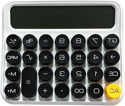 Bureau Rekenmachine - Desktop Rekenmachine - Dagelijks Gebruik - Afneembare Keycaps - 14 x 16 x 5 cm - Wit