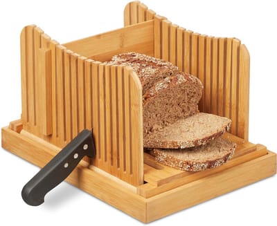 Core® Broodsnijder Hulpmiddel - Broodsnijmachine Handmatig Met Kruimelopvang - Broodplank Hout - Bruin - 32cm x 24cm x 20cm