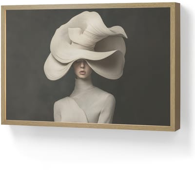 Wandlamp 60x40 cm - Oplaadbaar - Modern - Vrouw - Hoed - Wandlampen binnen woonkamer - Slaapkamer lamp - Decoratieve nachtlamp - Vloerlamp draadloos