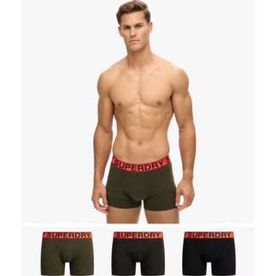 Superdry Triopak Boxershorts van Biologisch Katoen Green Grootte: S
