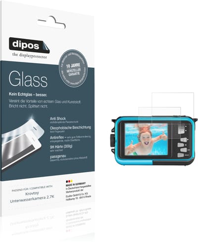 dipos – 2x Matte Pantserfolie geschikt voor Krovtoy Unterwasserkamera 2.7K | 9H Screenprotector