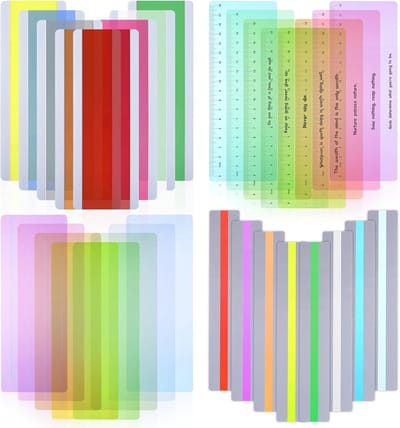 Leesliniaal Set - Leesstrips Kinderen - Ondersteuning Lezen - 32 Stuks Inclusief - Verschillende Maten - Transparant Gemengd