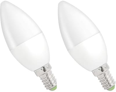 Spectrum LED Kaarslamp E14 1W - 230V - 90 Lumen - 3000K Warm wit - Gezellig licht - Energiezuinig - 2 stuks